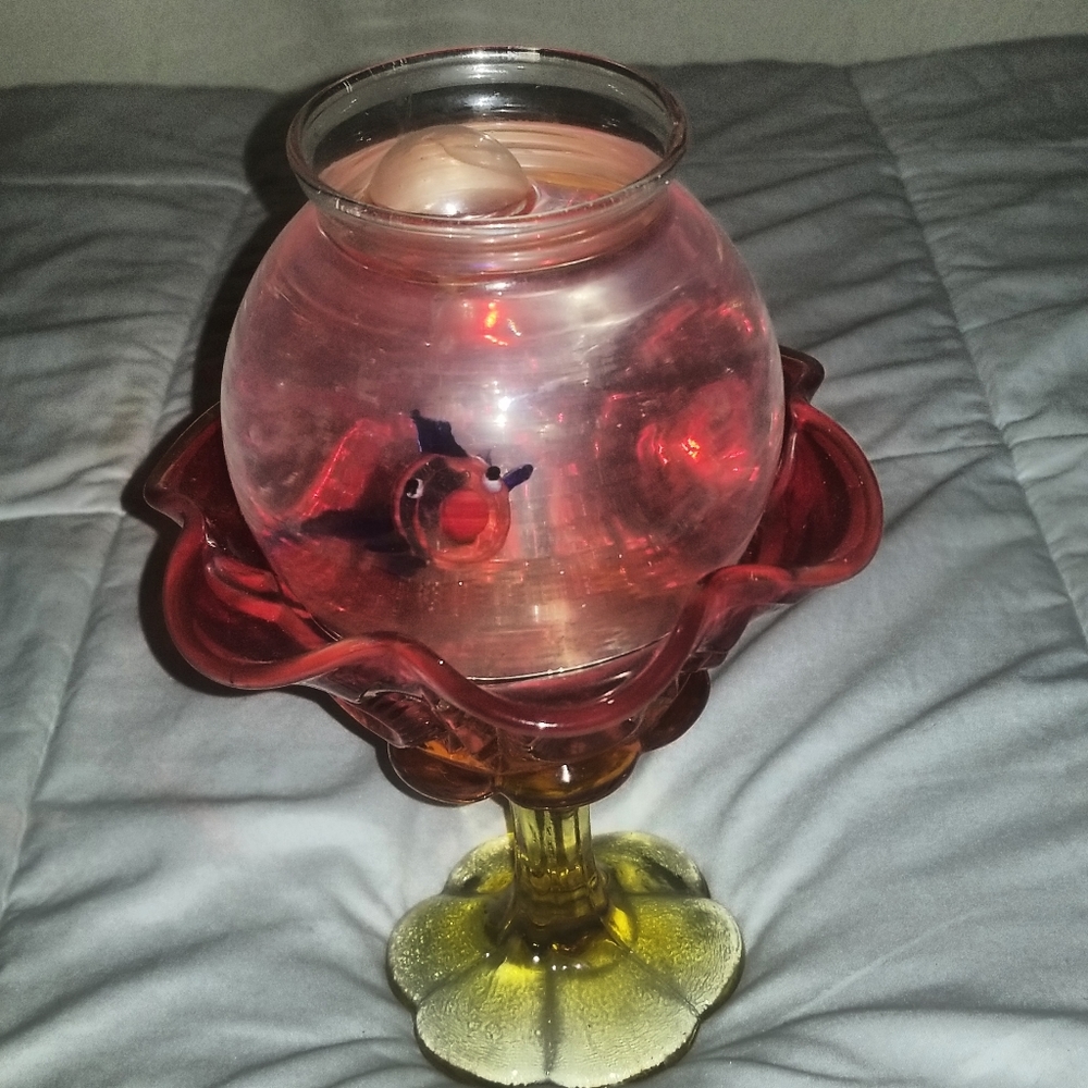Hand blown glass fish with Antique Glass Jar!!!